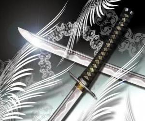 пазл Катана является самым известным оружием от ниндзя и самураев